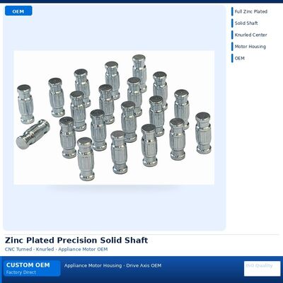 Small Diameter Coupling Pin CNC Turned Zinc Plated Steel Knurled Flanged Custom Bulk OEM For Printer Scanner Appliance Motor