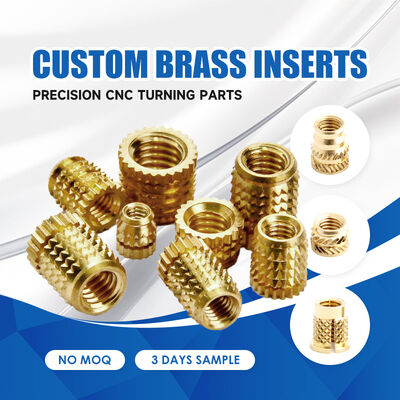 Lead Free Eco Brass Heat Set Inserts RoHS Compliant Custom Thread Precision Fasteners
