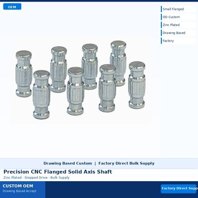  Custom Pivot Pin CNC Turned Stainless Steel Zinc Plated Knurled Tight Tolerance Bulk ODM For Servo Motor Automation Robotics
