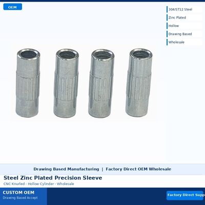 Knurled Locating Pin CNC Turned Hardened Zinc Plated Steel Custom OEM Bulk Fast Sample For Robotics Automation Textile Machine